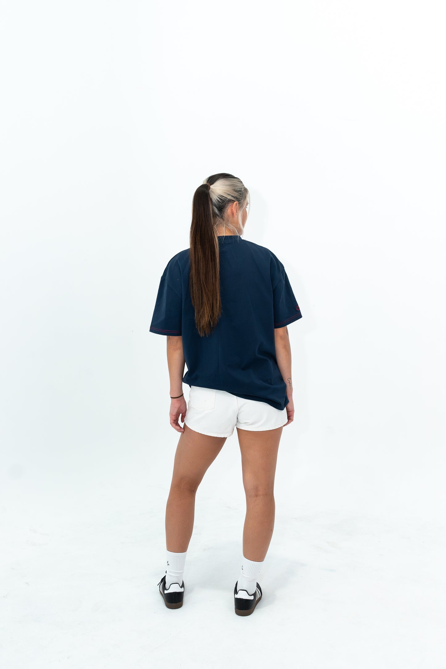Melts Embroidered Script Tee "Dark Navy"