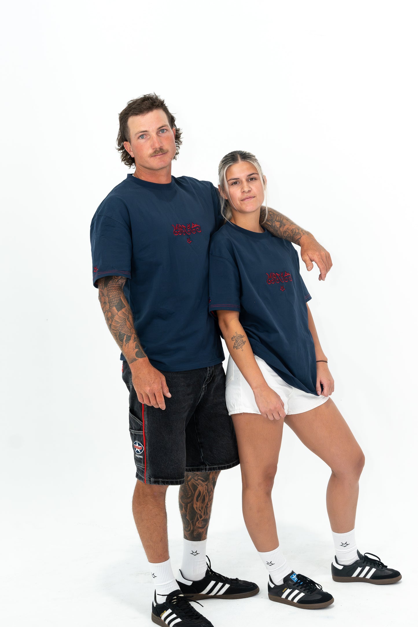 Melts Embroidered Script Tee "Dark Navy"