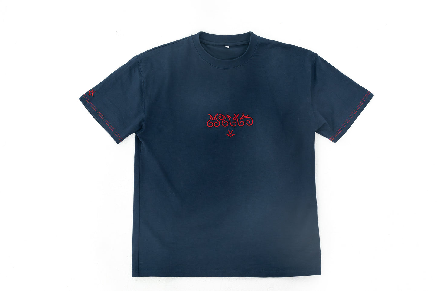 Melts Embroidered Script Tee "Dark Navy"